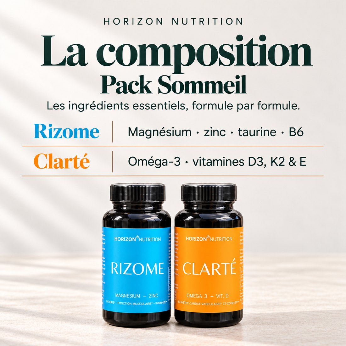 Pack Sommeil — Composition